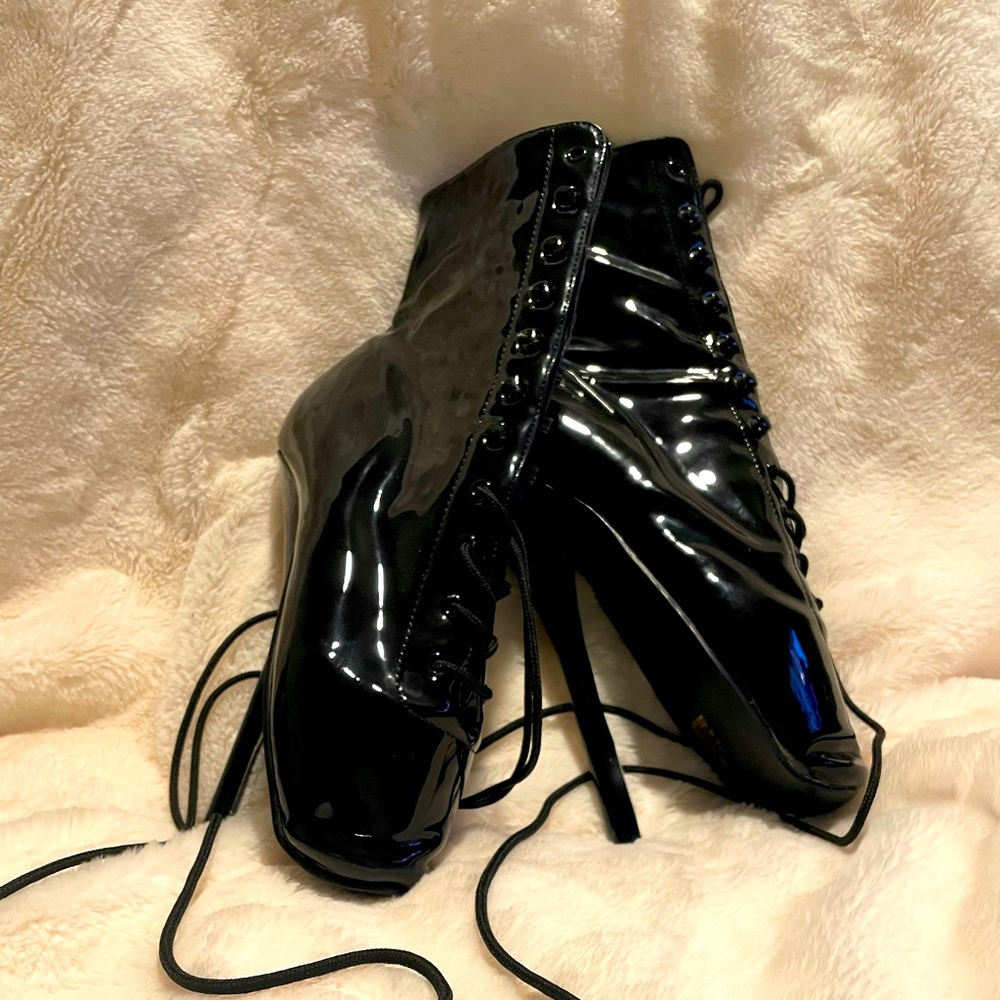 Patent Ballerina Toe Boots